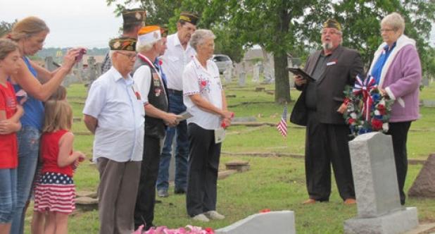 Members of the VFW Post 8577 pay tribute to the fallen veterans laid to rest in the Copperas Cove City Cemetery, Monday morning.