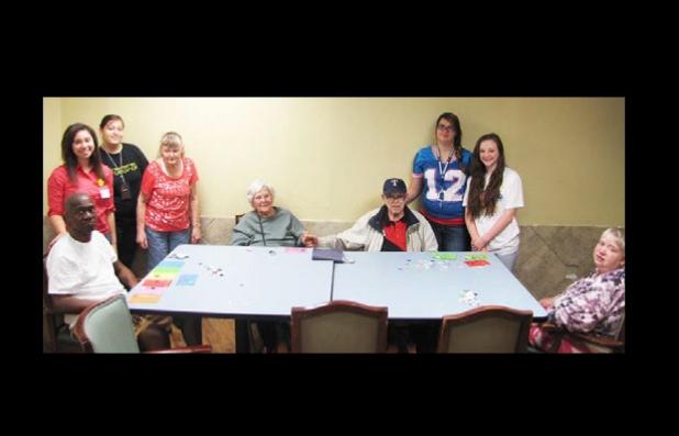 Local Texas Association of Future Educators spent Saturday entertaining and interacting with local nursing home residents, playing Halloween bingo.