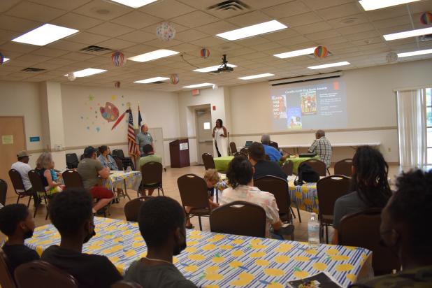 Vonya Hart speaks at the Juneteenth Celebration held at the Copperas Cove Public Library.