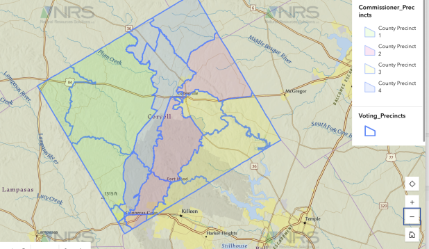 Coryell County is divided into four Commissioner, Justice of the Peace, and Constable Precincts.