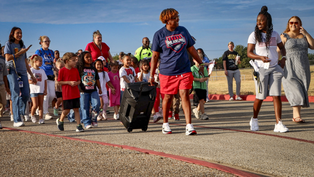 Students and community members participate in the annual freedom walk