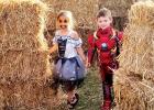 CCLP/PAMELA GRANT - Cousins Tanner Wilmering and Lily Steele exit the hay maze at the Copperas Cove Fall-O-Ween Festival.