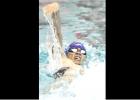 CCLP/TJ MAXWELL - Cove junior Jacob Guerrero competes in the 200-yard individual medley where he won gold.