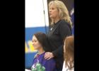 CCLP/DAVID MORRIS - Copperas Cove head coach Cari Lowery talks about the career of Brianna Acker, left, during National Signing Day festivities Wednesday in the high school gym.