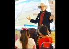 CCLP/LYNETTE SOWELL - Local history buff, James Powell, shares highlights of Texas and local history at Clements-Parsons Elementary last year.
