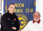 President Elect of the Noon Exchange Club of Copperas Cove Sandhor Vegh presents Firefighter Ethan Westbrook the Firefighter of the Quarter Award during the Jan. 24 meeting.