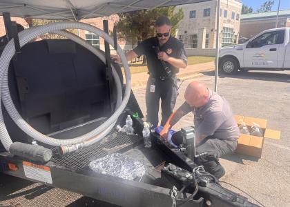 Water filling stations were set up in the parking lot of the Copperas Cove Library in August during the water main break emergency that led to a loss of water for the majority of the City of Copperas Cove.