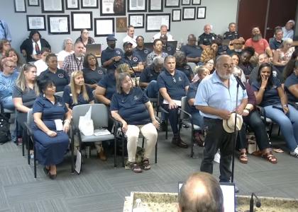 Fred Chavez speaks during citizens forum at the Oct. 6 city council meeting.