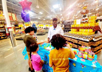 Children explore educational STEM stations at the Copperas Cove H-E-B Kids Day event.