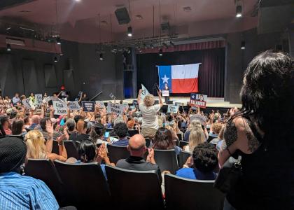 U.S. Senate Candidate James Talarico and Texas Gubernatorial Candidate Gina Hinojosa make a stop in Central Texas during the rally held at the Central Texas Theatre in Killeen last Friday evening.