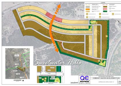 Sweetwater Hills is a proposed mixed-used residential development that is in the ETJ of the City of Copperas Cove. The acreage will include 390 lots, in a mixture of medium and high-density residential properties, to include single-family detached and/or duplex (medium density residential); duplexes; townhouse attached and/or single-family detached (high density residential). 